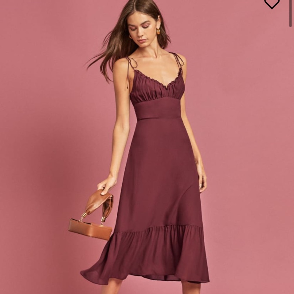 IN SEARCH OF Reformation Embry dress Plum 0 or 2